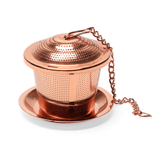 Load image into Gallery viewer, Rose Gold Tea Infuser on Chain 45mm