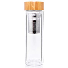 Load image into Gallery viewer, Reiki Double Wall Glass Infuser Bottle