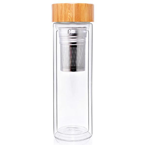 Reiki Double Wall Glass Infuser Bottle